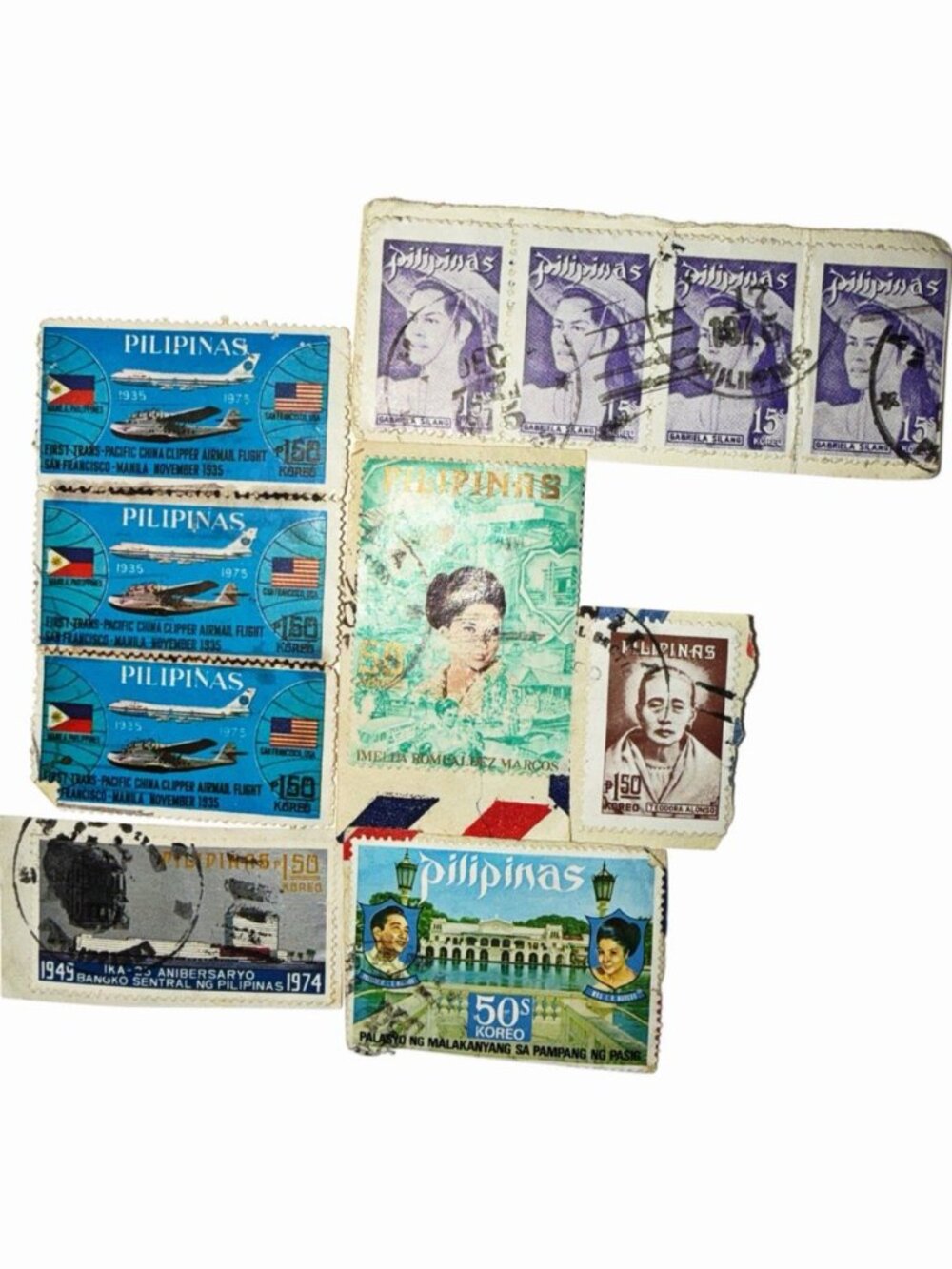 Lot of Vintage Phillipines Postage Stamps Ephemera